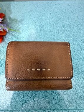 Fossil Brown Leather Trifold Wallet